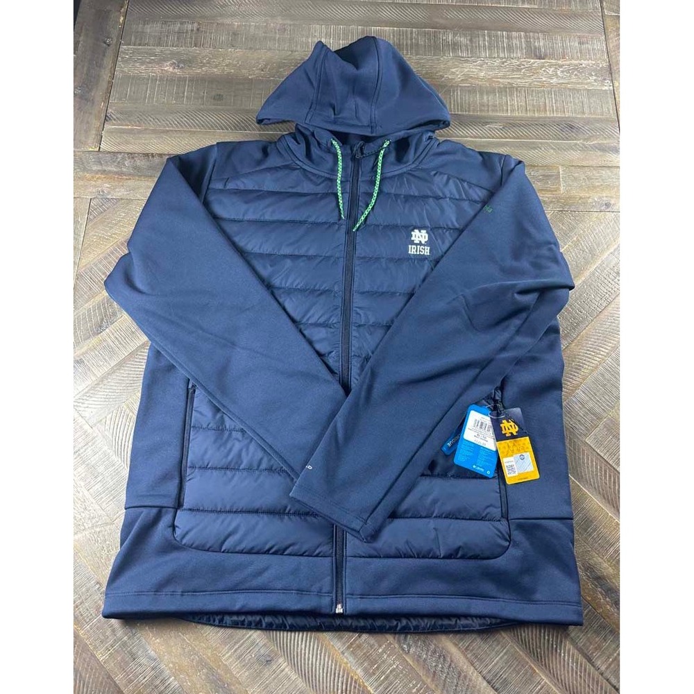 Columbia Notre Dame Fighting Irish Out-Shield Hybrid Hoodie Navy Blue Men XL NWT